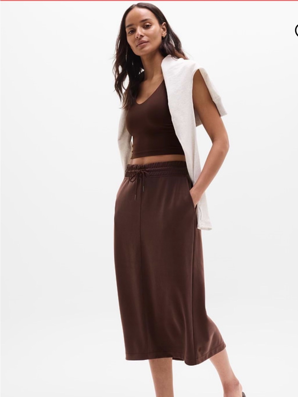 NWT-Athleta Seasoft Midi Skirt, Small